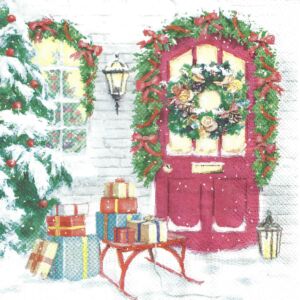 Szalvéta - Karácsonyi ház és ajándékok