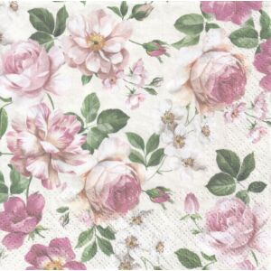 Szalvéta - Rózsaszín virágok