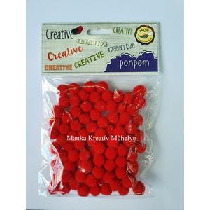 Pompon 10 mm - piros