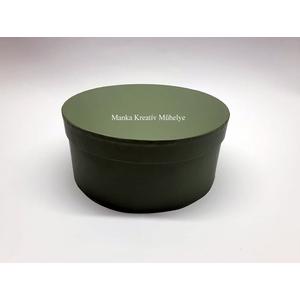Papír doboz kerek, tetővel kekizöld 16 cm