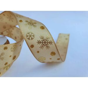 Hópelyhes karácsonyi textil szalag - Arany