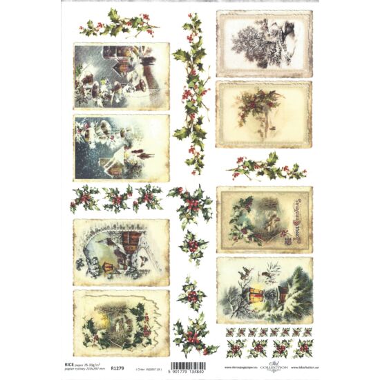 Rizspapír - Karácsonyi képeslapok