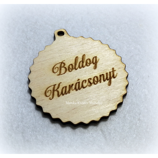 &quot;Boldog Karácsonyt&quot; fodros gömb