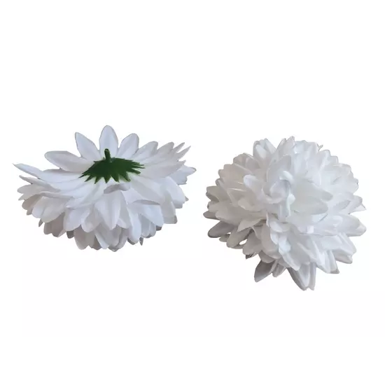 Krizantém virágfej - 11 cm - Fehér